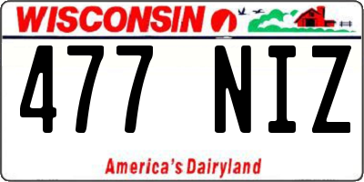 WI license plate 477NIZ