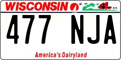 WI license plate 477NJA