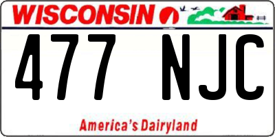WI license plate 477NJC