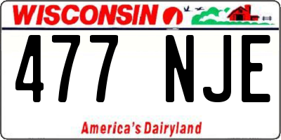 WI license plate 477NJE