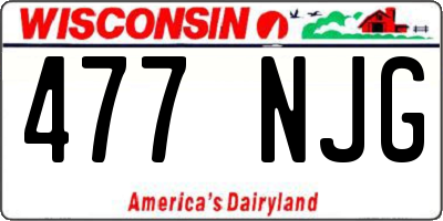 WI license plate 477NJG