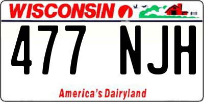 WI license plate 477NJH