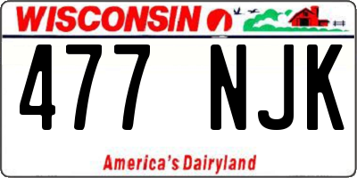 WI license plate 477NJK