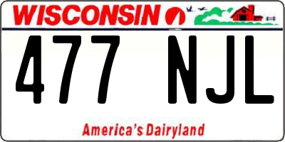 WI license plate 477NJL