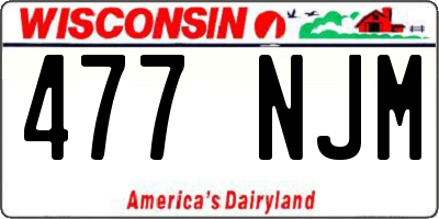 WI license plate 477NJM