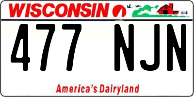 WI license plate 477NJN