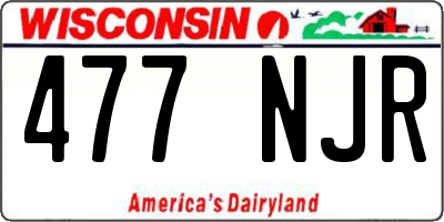 WI license plate 477NJR