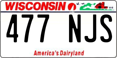 WI license plate 477NJS