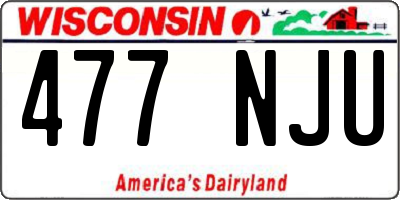 WI license plate 477NJU