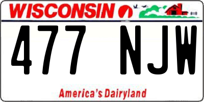 WI license plate 477NJW