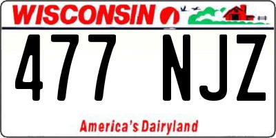 WI license plate 477NJZ