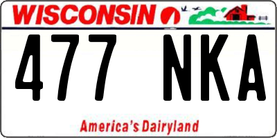 WI license plate 477NKA