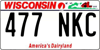 WI license plate 477NKC