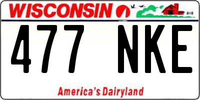 WI license plate 477NKE