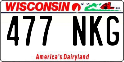 WI license plate 477NKG