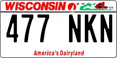 WI license plate 477NKN