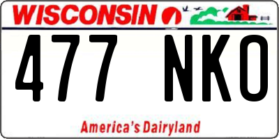 WI license plate 477NKO