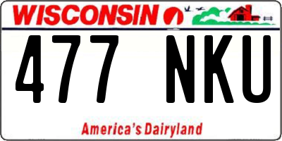 WI license plate 477NKU