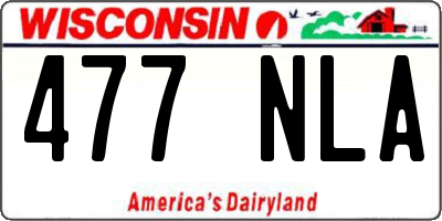 WI license plate 477NLA