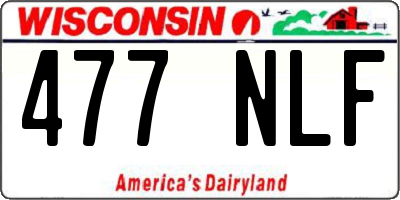 WI license plate 477NLF