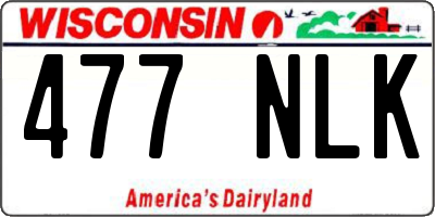 WI license plate 477NLK
