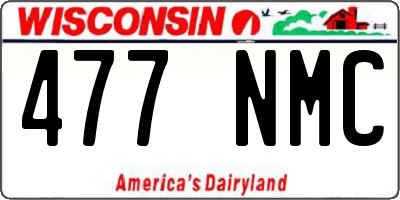 WI license plate 477NMC