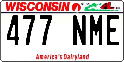 WI license plate 477NME