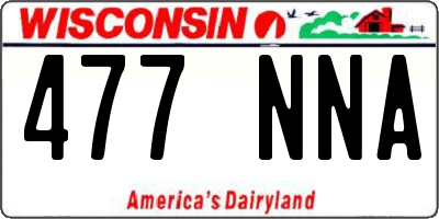 WI license plate 477NNA