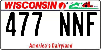 WI license plate 477NNF