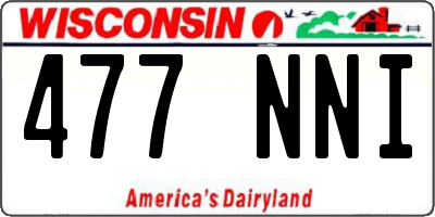 WI license plate 477NNI