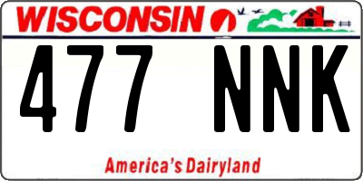 WI license plate 477NNK