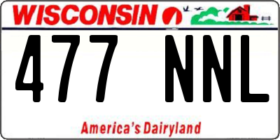 WI license plate 477NNL