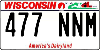 WI license plate 477NNM