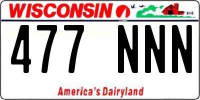 WI license plate 477NNN