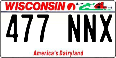 WI license plate 477NNX