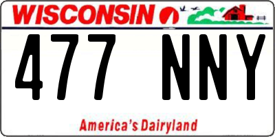 WI license plate 477NNY