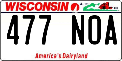 WI license plate 477NOA