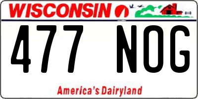 WI license plate 477NOG