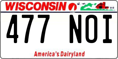 WI license plate 477NOI