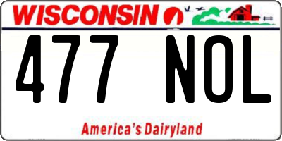 WI license plate 477NOL