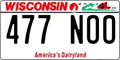 WI license plate 477NOO