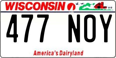 WI license plate 477NOY