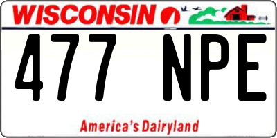 WI license plate 477NPE