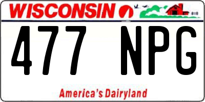 WI license plate 477NPG