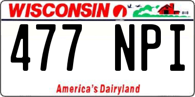 WI license plate 477NPI