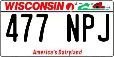 WI license plate 477NPJ