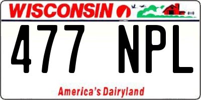 WI license plate 477NPL