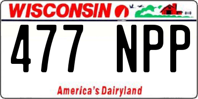 WI license plate 477NPP
