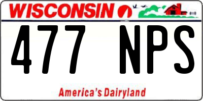 WI license plate 477NPS