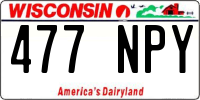 WI license plate 477NPY